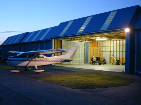 Hangar Lights at Night - click for larger image